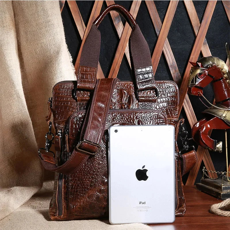 Real Genuine Leather Handbag Men Business Single Shoulder Bag Fashion Cross Body Messenger Bags Male Tote Men's Briefcase