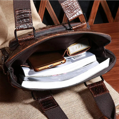 Real Genuine Leather Handbag Men Business Single Shoulder Bag Fashion Cross Body Messenger Bags Male Tote Men's Briefcase