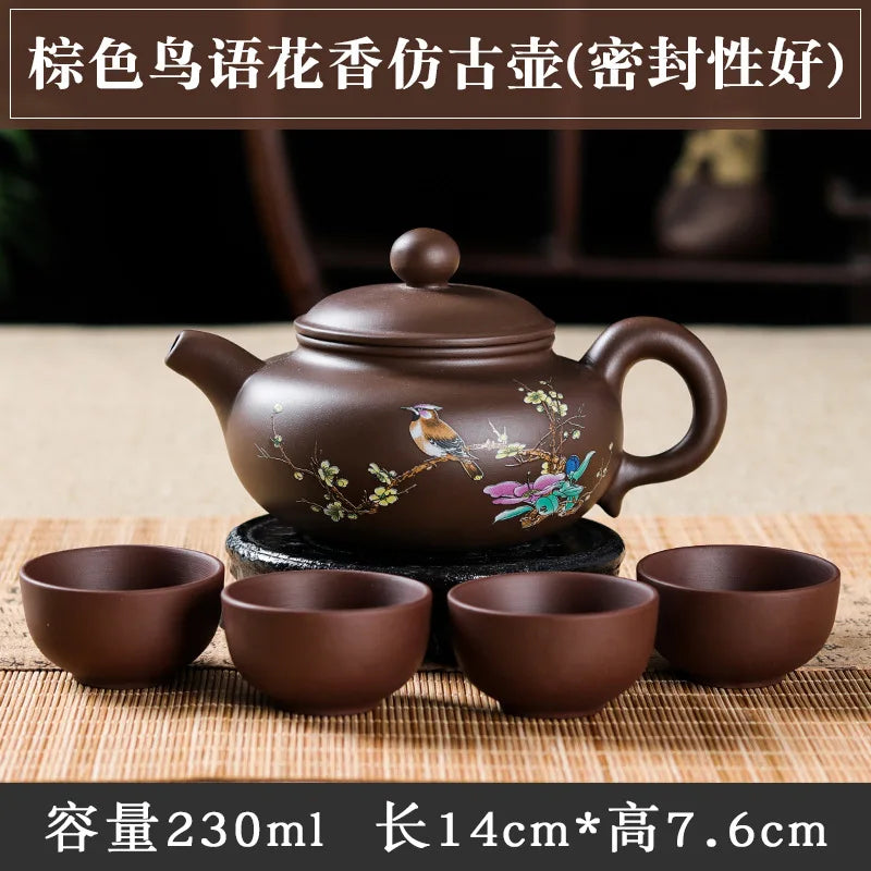 Real Handmade Yixing Clay Teapot Chinese Kettle Puer Tea Set Kung Fu Zisha Teaware