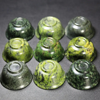 Real Jade Tea Cup Kung Fu Teaset Real Chinese Tibet Jades Medicine King Stone Health Cups Hand-carved Gongfu Teaware Drinkware