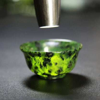Real Jade Tea Cup Kung Fu Teaset Real Chinese Tibet Jades Medicine King Stone Health Cups Hand-carved Gongfu Teaware Drinkware