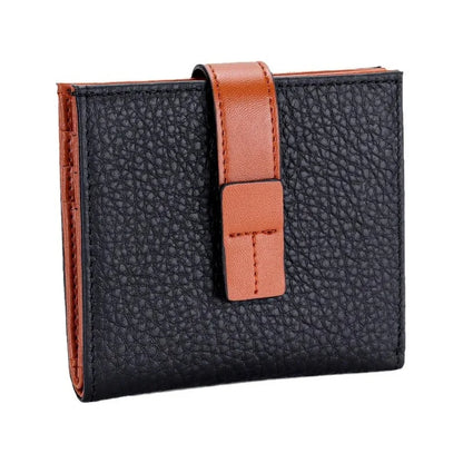 Real Leather Women Folding 2024 New Female Fashion Design Multi Card Zero Wallet Coin Purse