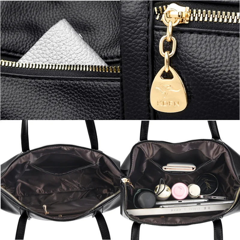 Real Women Soft Leather Shoulder Bags Luxury Women's Bag High Quality Ladies Handbag Fashion Female Messenger Bag Large Tote Sac