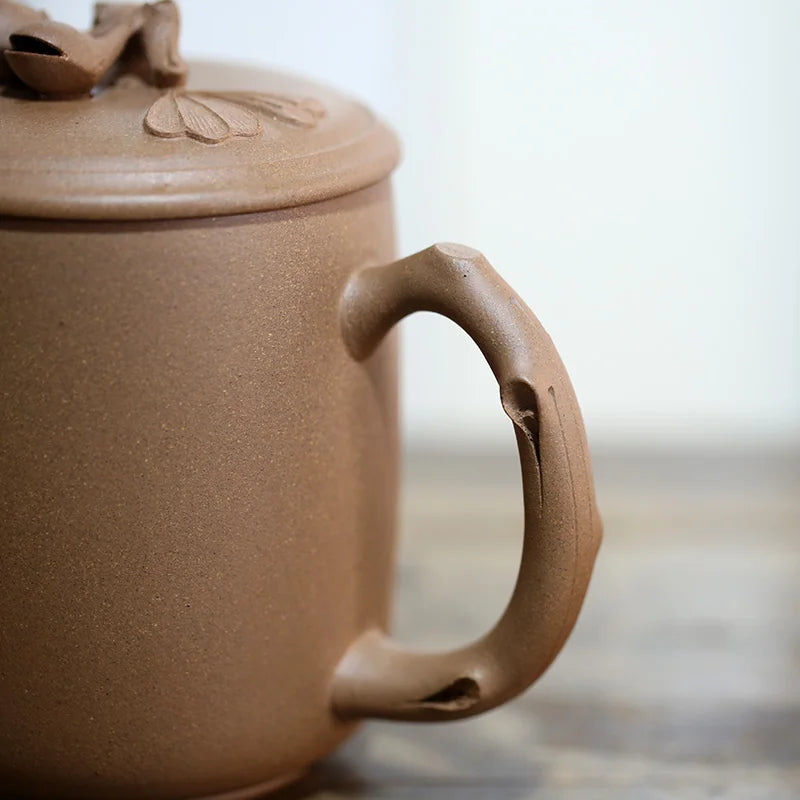 Recommended yixing purple sand cover cup old piece of mud pure manual office cup pistachios cup 450 cc