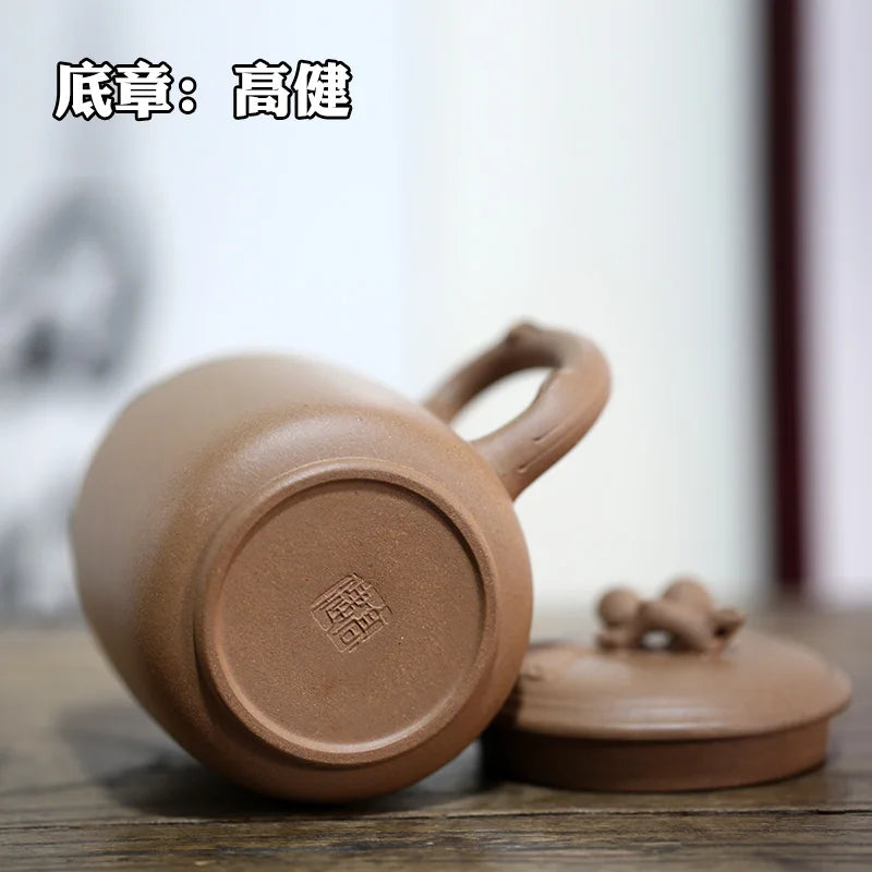 Recommended yixing purple sand cover cup old piece of mud pure manual office cup pistachios cup 450 cc