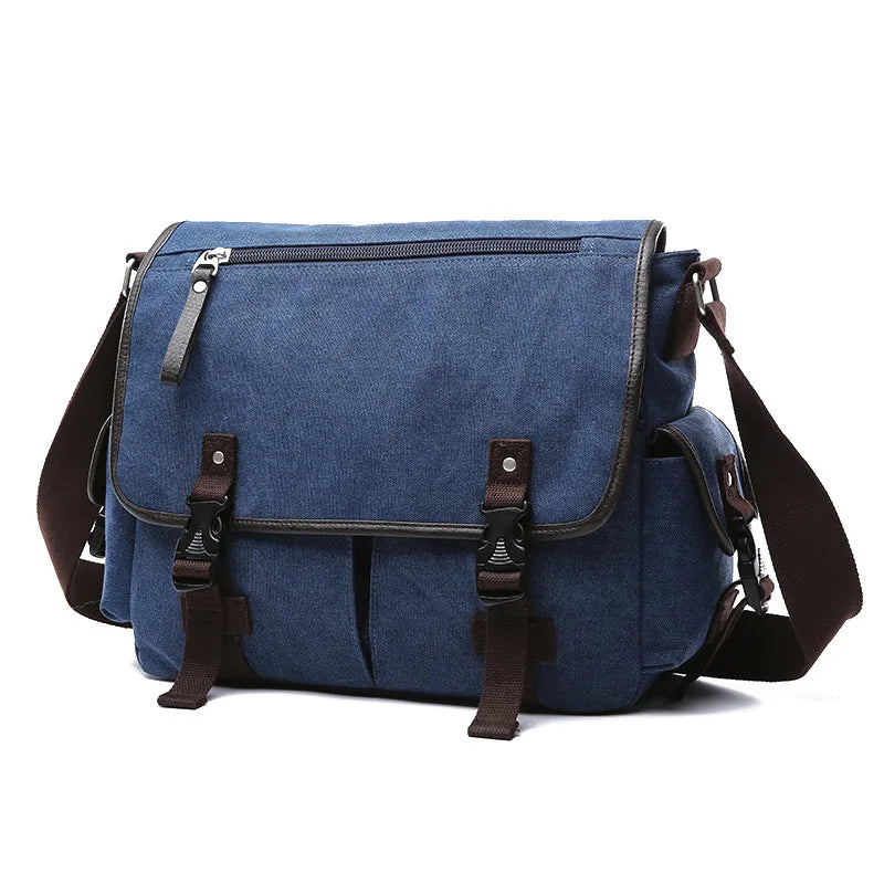 Recreational canvas Student wind custom shoulder laptop messenger bag