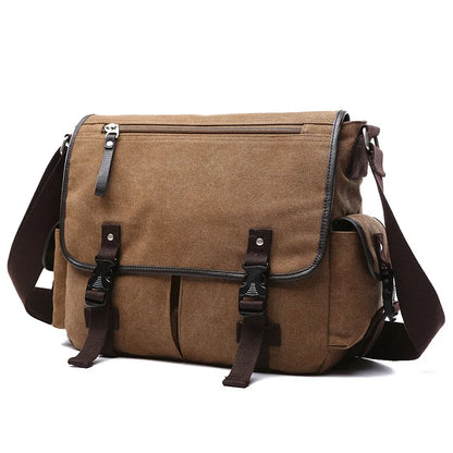 Recreational canvas Student wind custom shoulder laptop messenger bag