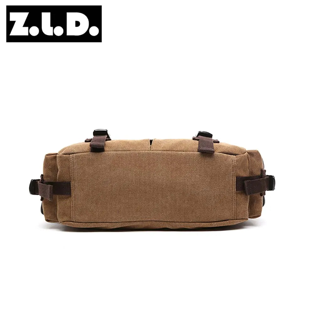 Recreational canvas Student wind custom shoulder laptop messenger bag