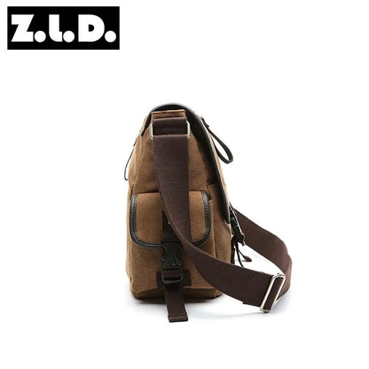 Recreational canvas Student wind custom shoulder laptop messenger bag