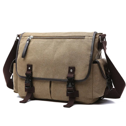 Recreational canvas Student wind custom shoulder laptop messenger bag