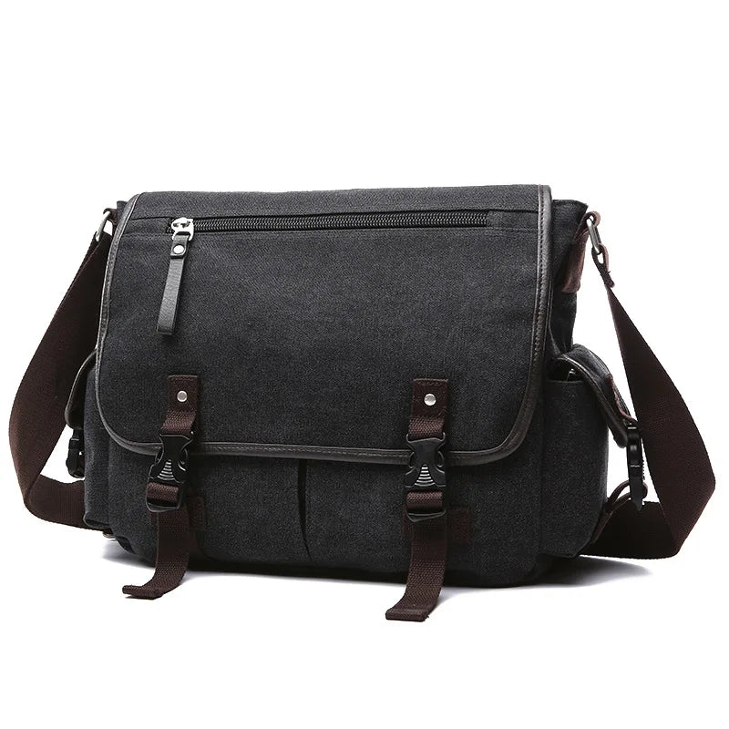 Recreational canvas Student wind custom shoulder laptop messenger bag
