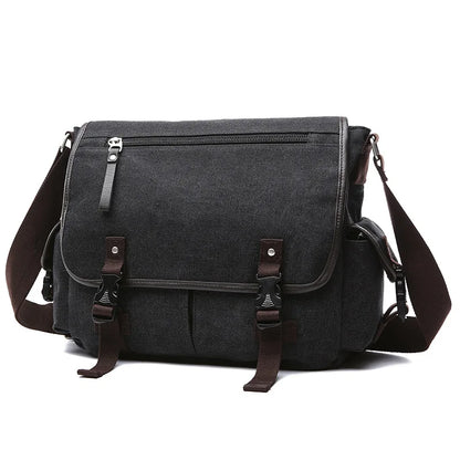Recreational canvas Student wind custom shoulder laptop messenger bag