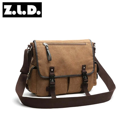 Recreational canvas Student wind custom shoulder laptop messenger bag