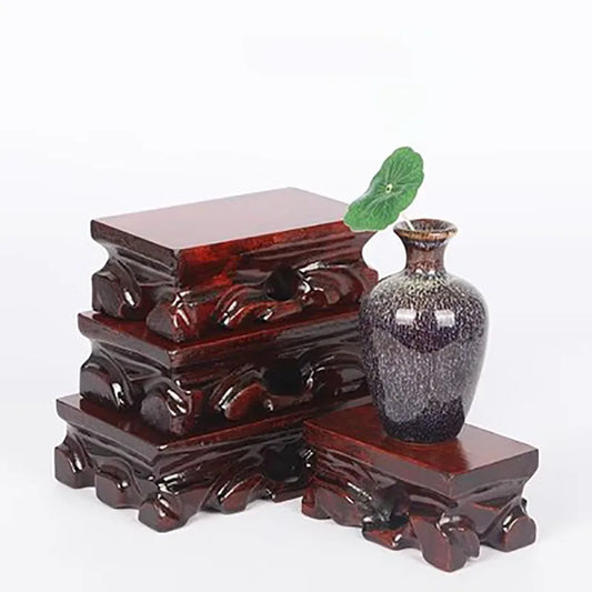 Rectangle solid wood root carving, peculiar stone base, bottom bracket, Buddha statue, antique vase, bonsai decoration base