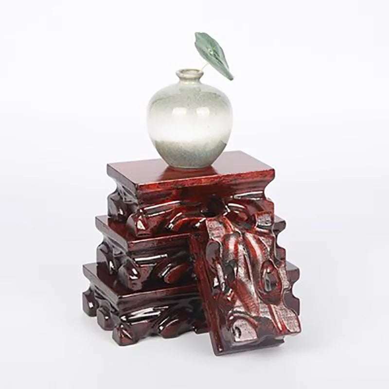 Rectangle solid wood root carving, peculiar stone base, bottom bracket, Buddha statue, antique vase, bonsai decoration base