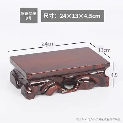 Rectangle solid wood root carving, peculiar stone base, bottom bracket, Buddha statue, antique vase, bonsai decoration base