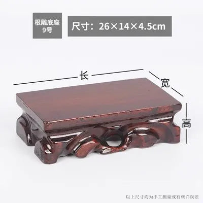 Rectangle solid wood root carving, peculiar stone base, bottom bracket, Buddha statue, antique vase, bonsai decoration base
