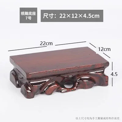 Rectangle solid wood root carving, peculiar stone base, bottom bracket, Buddha statue, antique vase, bonsai decoration base