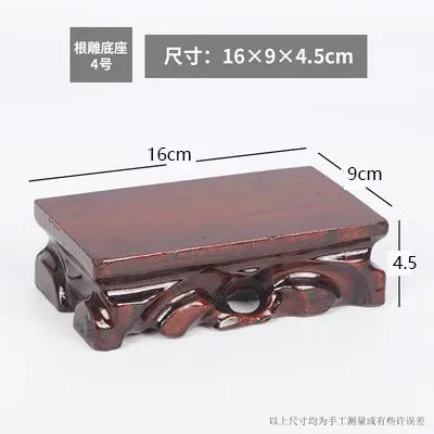 Rectangle solid wood root carving, peculiar stone base, bottom bracket, Buddha statue, antique vase, bonsai decoration base