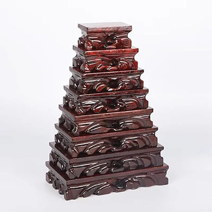 Rectangle solid wood root carving, peculiar stone base, bottom bracket, Buddha statue, antique vase, bonsai decoration base