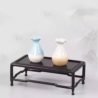 Rectangular Black Solid Wood Base, Fish Tank Vase, Bonsai, strange Stone, Handicraft and Decoration