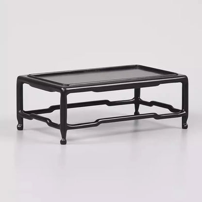 Rectangular Black Solid Wood Base, Fish Tank Vase, Bonsai, strange Stone, Handicraft and Decoration