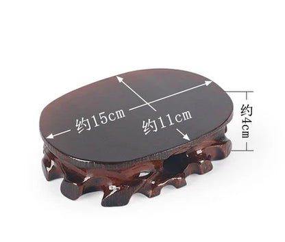 Rectangular Solid Wooden Carving Crafts Vase Ornaments Wood Block Floor Base Bonsai Teapots Aquarium Pedestal Display Stand
