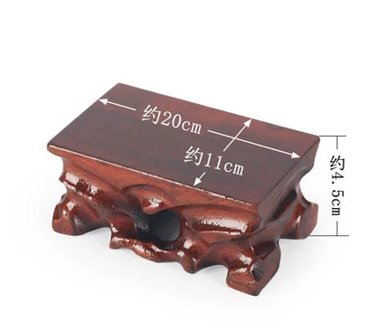 Rectangular Solid Wooden Carving Crafts Vase Ornaments Wood Block Floor Base Bonsai Teapots Aquarium Pedestal Display Stand