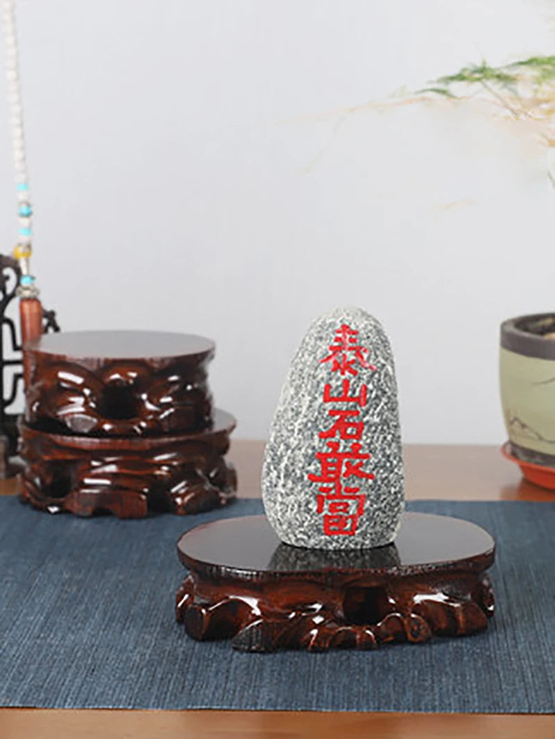 Rectangular Solid Wooden Carving Crafts Vase Ornaments Wood Block Floor Base Bonsai Teapots Aquarium Pedestal Display Stand