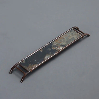 Rectangular Stone and Bamboo Tea-Tray, Separable Natural Rock Plate, Kung Fu Tea Set, Room Decoration, Table, Office Decor