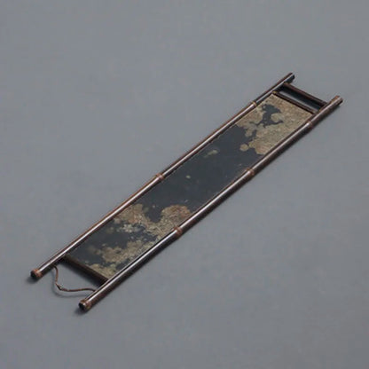 Rectangular Stone and Bamboo Tea-Tray, Separable Natural Rock Plate, Kung Fu Tea Set, Room Decoration, Table, Office Decor