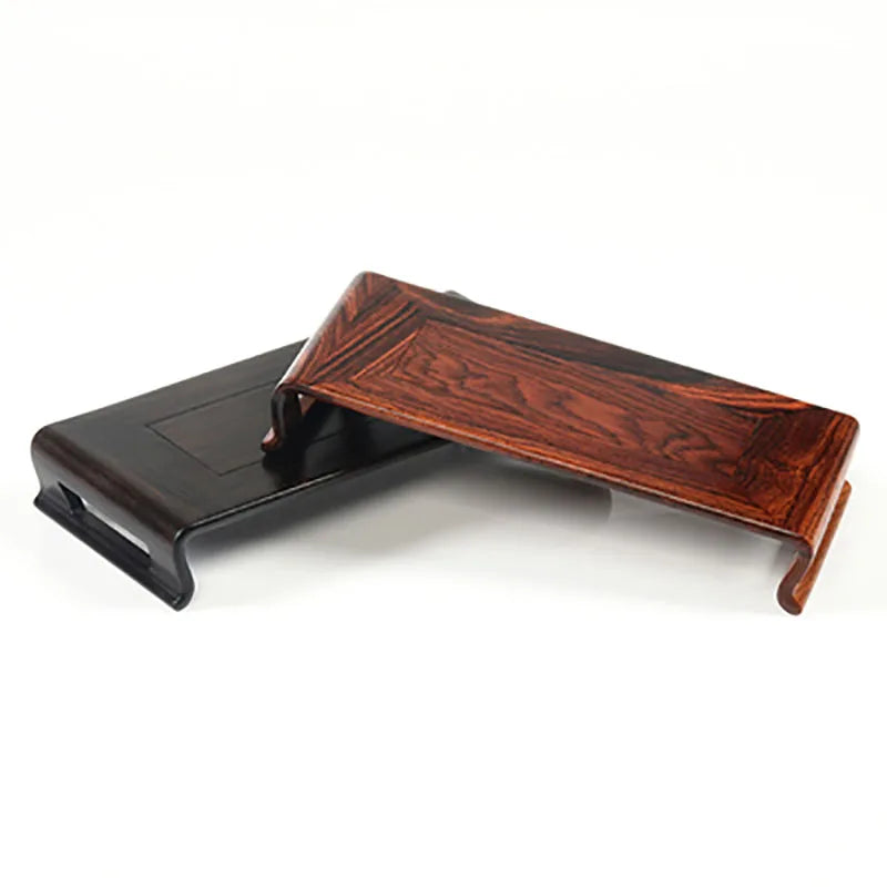 Rectangular wooden Buddha statue base, strange stone vase, tea pot, incense burner, decoration base
