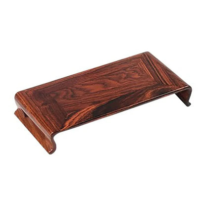Rectangular wooden Buddha statue base, strange stone vase, tea pot, incense burner, decoration base