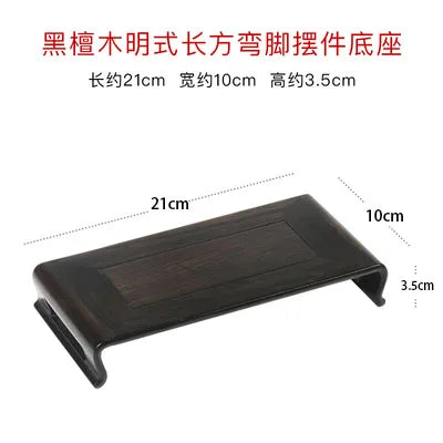 Rectangular wooden Buddha statue base, strange stone vase, tea pot, incense burner, decoration base