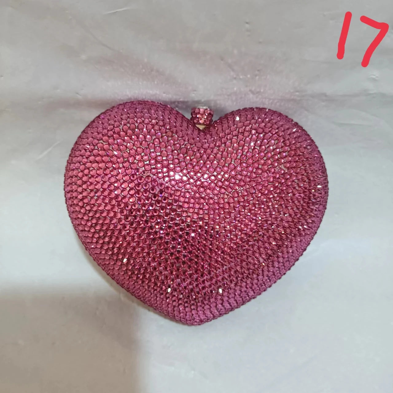 Red Full Diamond Women Evening Bags Clutch Rhinestone Wedding Birthday New Crystal Heart Shaped Ladies Dinner Bag Pink Clutches