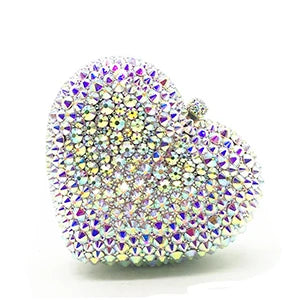 Red Full Diamond Women Evening Bags Clutch Rhinestone Wedding Birthday New Crystal Heart Shaped Ladies Dinner Bag Pink Clutches