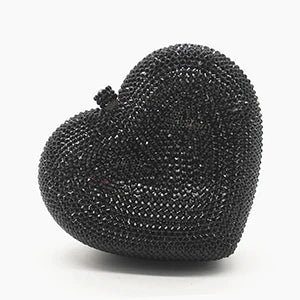 Red Full Diamond Women Evening Bags Clutch Rhinestone Wedding Birthday New Crystal Heart Shaped Ladies Dinner Bag Pink Clutches