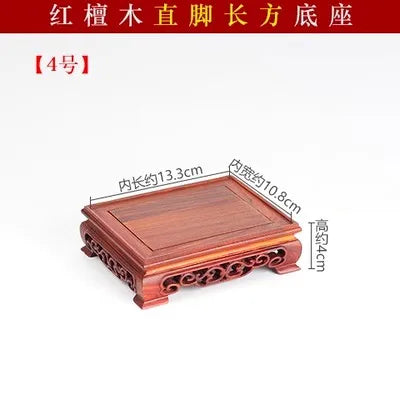 Red Sandalwood Carvings, Crafts, Ornaments, Wooden Pallet, Jade Handles, Purple Clay Pot Seals, Square Mahogany Base