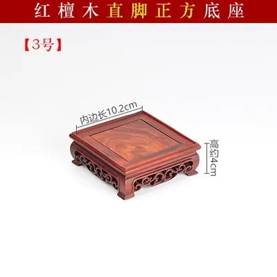 Red Sandalwood Carvings, Crafts, Ornaments, Wooden Pallet, Jade Handles, Purple Clay Pot Seals, Square Mahogany Base