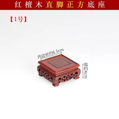 Red Sandalwood Carvings, Crafts, Ornaments, Wooden Pallet, Jade Handles, Purple Clay Pot Seals, Square Mahogany Base