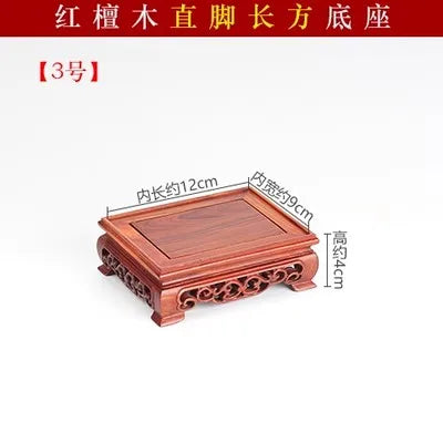 Red Sandalwood Carvings, Crafts, Ornaments, Wooden Pallet, Jade Handles, Purple Clay Pot Seals, Square Mahogany Base