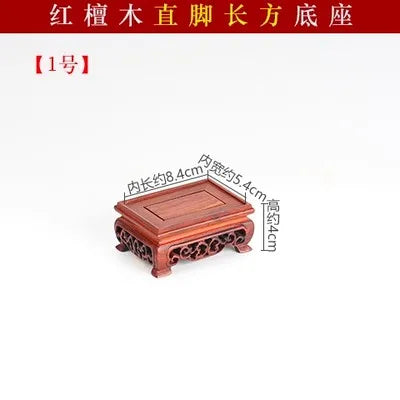 Red Sandalwood Carvings, Crafts, Ornaments, Wooden Pallet, Jade Handles, Purple Clay Pot Seals, Square Mahogany Base