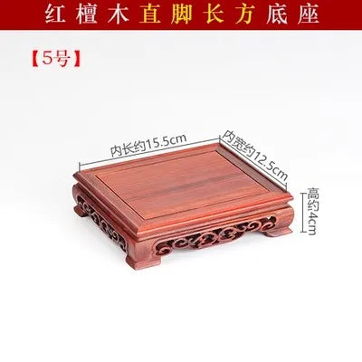 Red Sandalwood Carvings, Crafts, Ornaments, Wooden Pallet, Jade Handles, Purple Clay Pot Seals, Square Mahogany Base