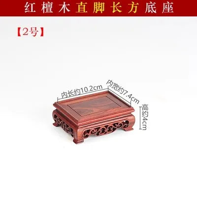 Red Sandalwood Carvings, Crafts, Ornaments, Wooden Pallet, Jade Handles, Purple Clay Pot Seals, Square Mahogany Base