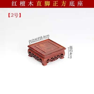 Red Sandalwood Carvings, Crafts, Ornaments, Wooden Pallet, Jade Handles, Purple Clay Pot Seals, Square Mahogany Base