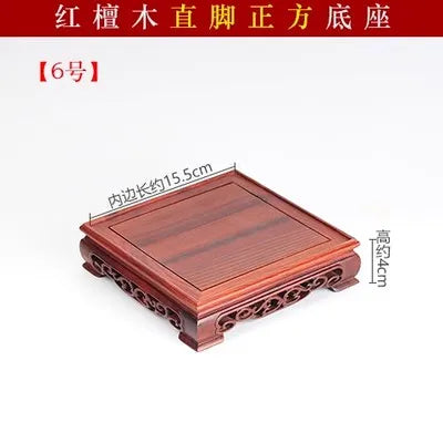 Red Sandalwood Carvings, Crafts, Ornaments, Wooden Pallet, Jade Handles, Purple Clay Pot Seals, Square Mahogany Base