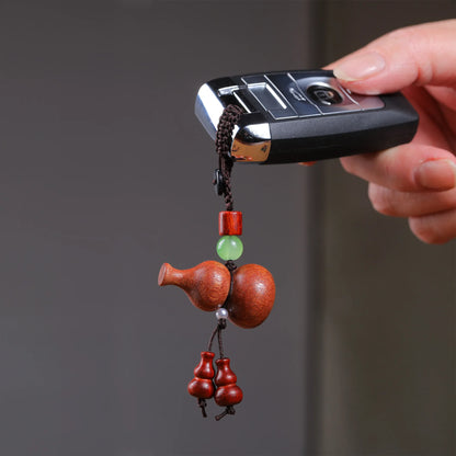 Red Sandalwood Luminous Keychain for Couples, Bag Pendant, Car Key Chain, Wooden Animals, Wood Wall Decor, Boys and Girls Decora