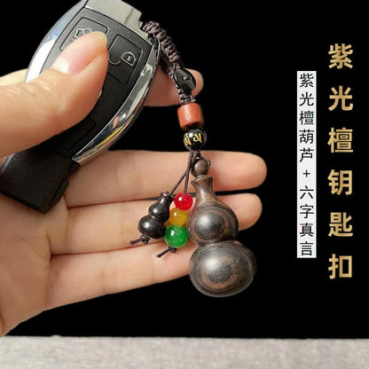 Red Sandalwood Luminous Keychain for Couples, Bag Pendant, Car Key Chain, Wooden Animals, Wood Wall Decor, Boys and Girls Decora