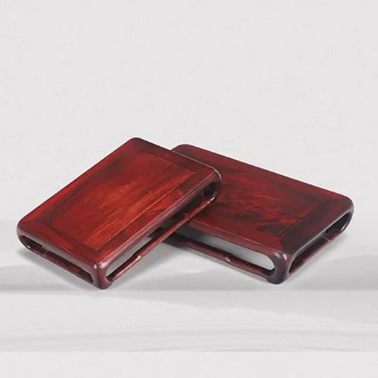 Red Sour Branch Ming Style Decoration Buddha Statue Solid Wood Base, Rectangular Strange Stone Vase, Redwood Bracket