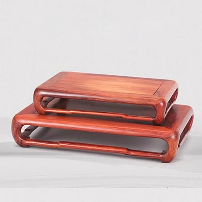 Red Sour Branch Ming Style Decoration Buddha Statue Solid Wood Base, Rectangular Strange Stone Vase, Redwood Bracket